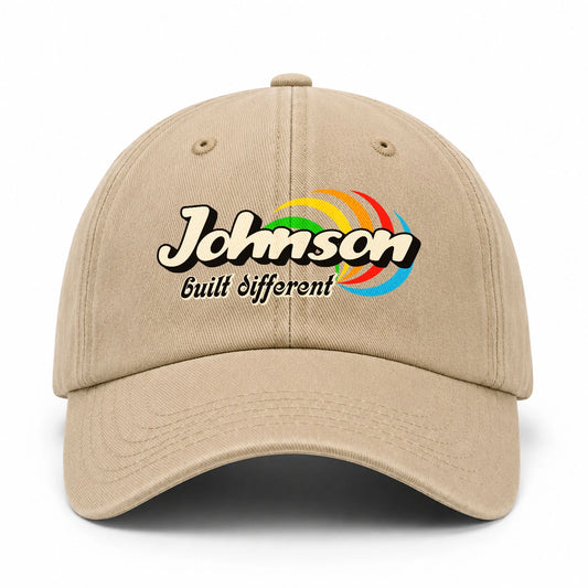 Your Name Built Different Retro Washed Cap JOHNSON 13K1 C55PF