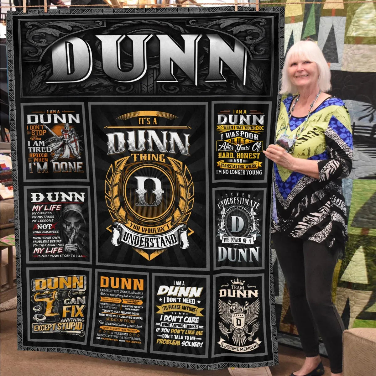 DUNN Personalized Blanket | Custom Name Cozy Throw Gift 13K2-BK2