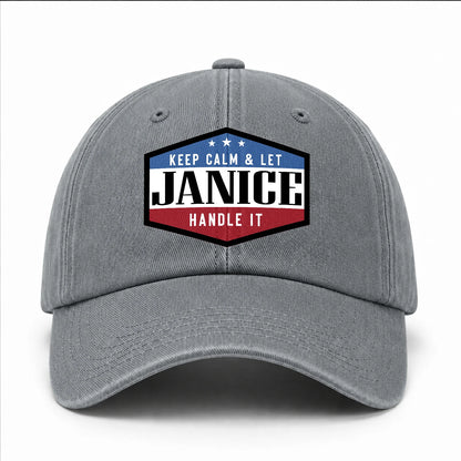 Keep Calm & Let Your Name Handle It Washed Cap JANICE 13K1 C87PF