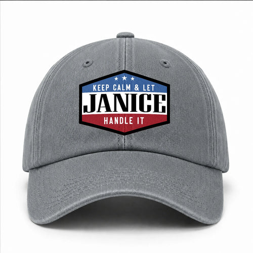 Keep Calm & Let Your Name Handle It Washed Cap JANICE 13K1 C87PF