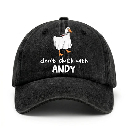 Don't Duck With Your Name Funny Washed Cap ANDY 13K1 C129PF