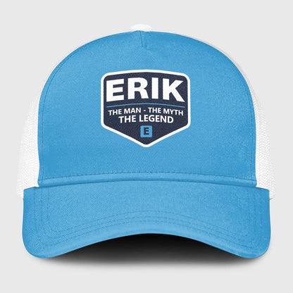 The Man The Myth The Legend Light Blue Mesh Cap ERIK 13K1 C190PF