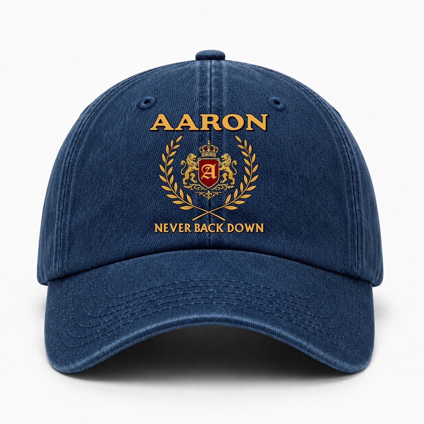 Never Back Down Royal Blue Denim Cap AARON 13K1 C60PF