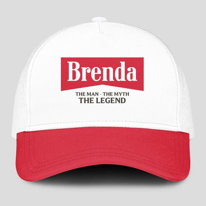 The Man The Myth The Legend Red And White Mesh Cap BRENDA 13K1 C197PF