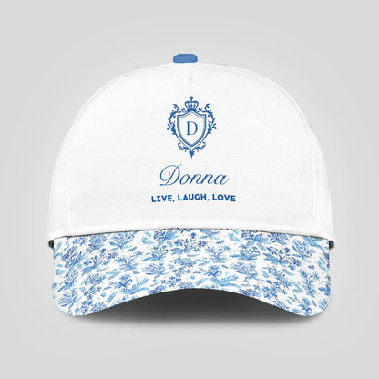 Live Laugh Love Flowers Pattern Cap DONNA 13K1 C109PF