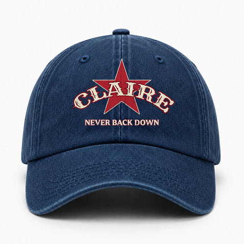 Never Back Down Western Blue Denim Cap CLAIRE 13K1 C61PF