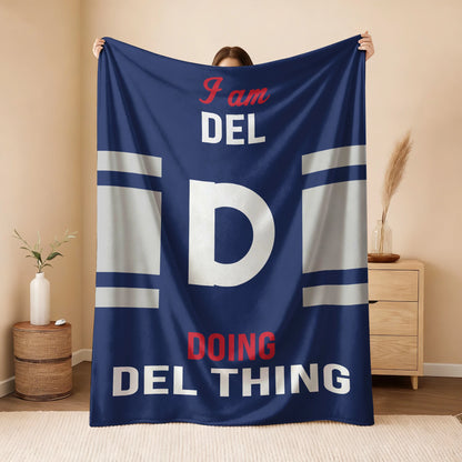 I'm Name Doing Name Things Navy Fleece Blanket DEL 13K1 BK51