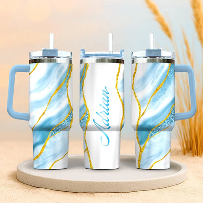 ADRIAN 40oz Personalized Tumbler Cup with Straw | Custom Stainless Steel Mug 13K1-TB1