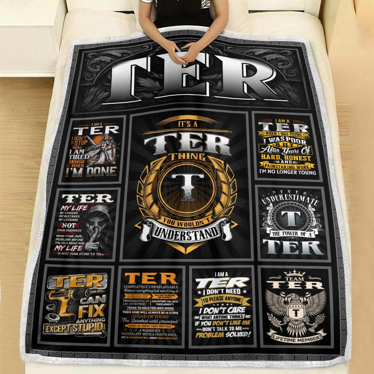 TER Personalized Blanket | Custom Name Cozy Throw Gift 13K5-BK2