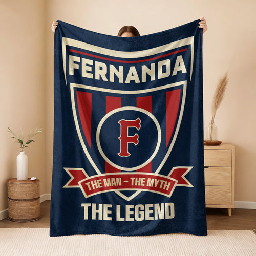 The Man The Myth The Legend Blue Burgundy Baseball Blanket FERNANDA 13K1 BK18