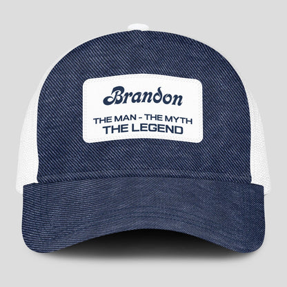 The Man The Myth The Legend Blue Denim Mesh Cap BRANDON 13K1 C194PF