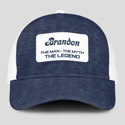 The Man The Myth The Legend Blue Denim Mesh Cap BRANDON 13K1 C194PF