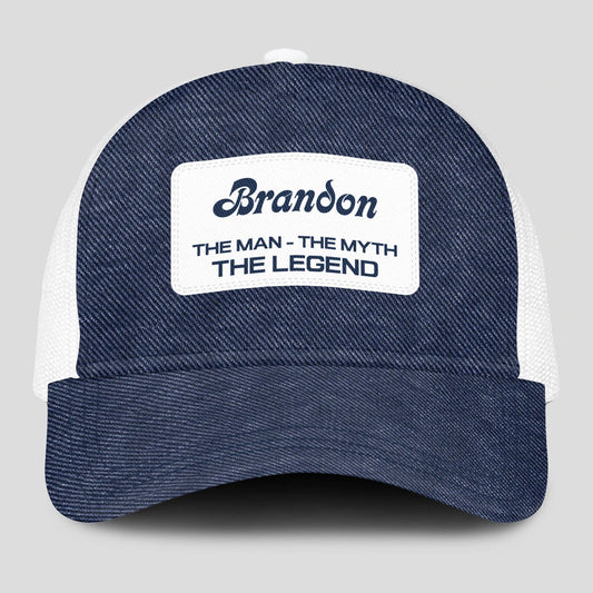 The Man The Myth The Legend Blue Denim Mesh Cap BRANDON 13K1 C194PF