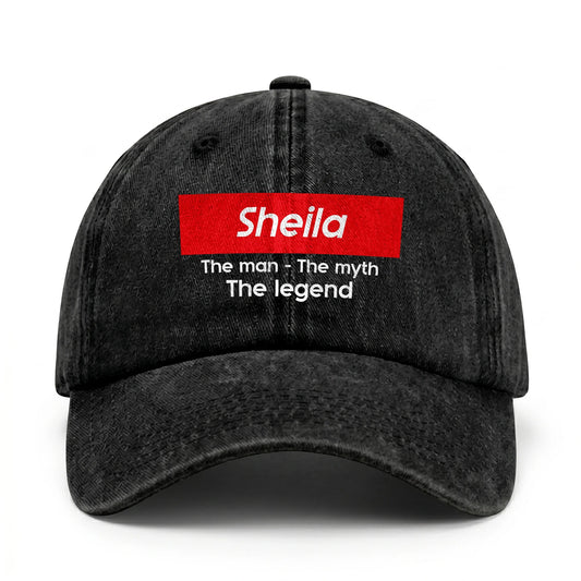 Your Name The Man The Myth The Legend Red Logo Washed Cap SHEILA 13K1 C130PF