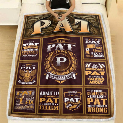 PAT Personalized Blanket | Custom Name Cozy Throw Gift 13K1-BK4