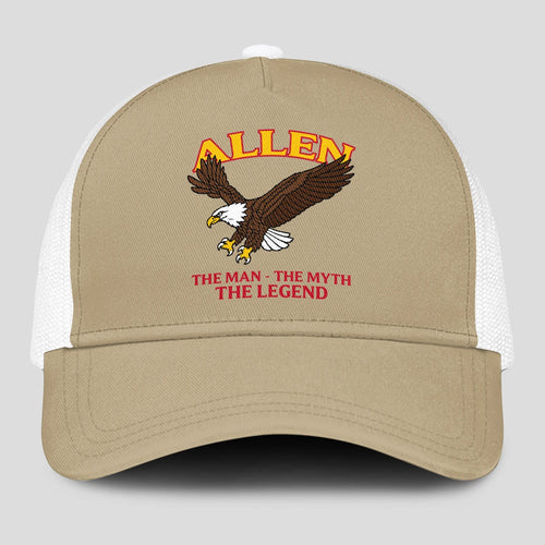 The Man The Myth The Legend Eagle Khaki Mesh Cap ALLEN 13K1 C210PF