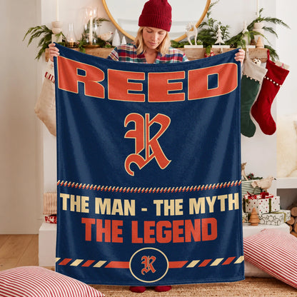 The Man The Myth The Legend Retro Fleece Blanket REED 13K1 BK53