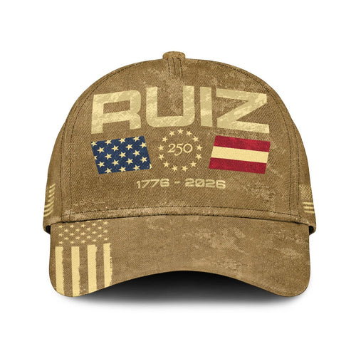 RUIZ 13K1-C14PF 250th Anniversary Patriotic Baseball Cap 1776–2026