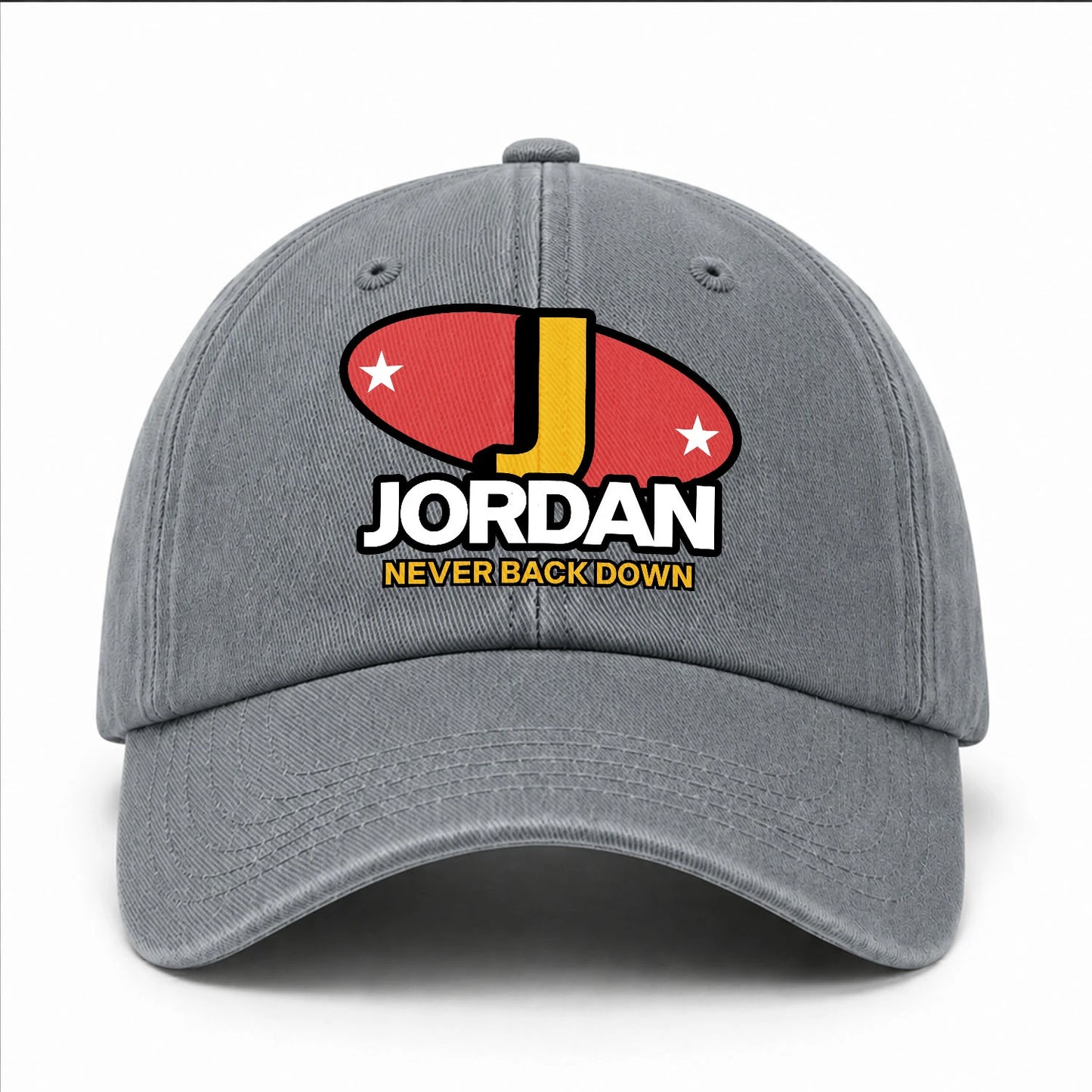 Never Back Down With Your Name And Initial Letter Washed Cap JORDAN 13K1 C82PF