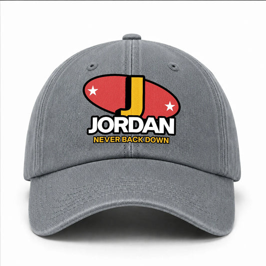 Never Back Down With Your Name And Initial Letter Washed Cap JORDAN 13K1 C82PF