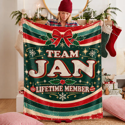 Team Your Name Lifetime Member Christmas Fleece Blanket JAN 13K1 BK52