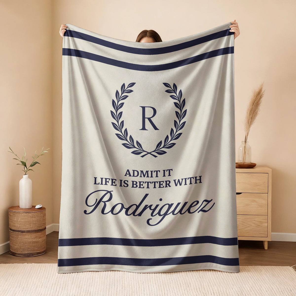 Admit It Life Is Better With Your Name Vintage Fleece Blanket RODRIGUEZ 13K1 BK40