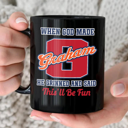 When God Made Your Name Personalized Baseball Mug GRAHAM 13K1 MG07