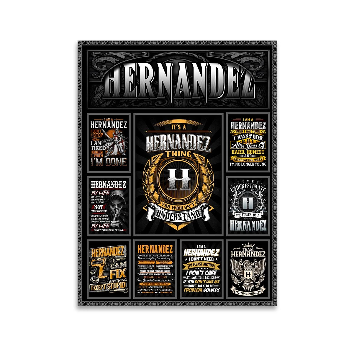 HERNANDEZ Personalized Sponge Floor Mat – Custom Printed Home Decor 13K1-AR2