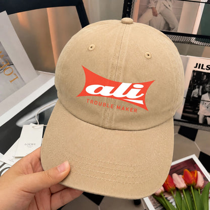 Trouble Maker Red Logo Washed Cap ALI 13K1 C78PF