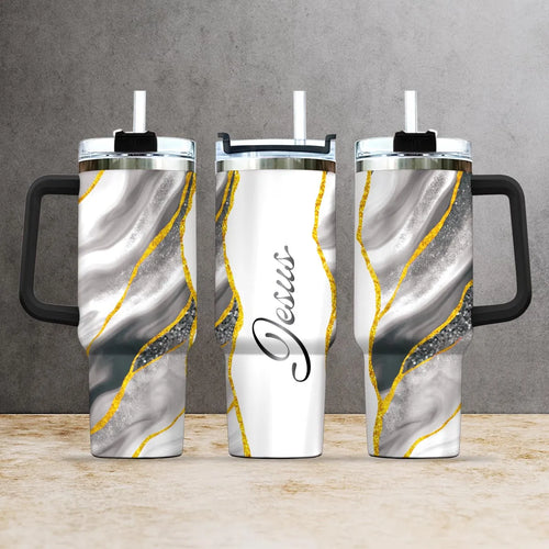 JESUS 40oz Personalized Tumbler Cup with Straw | Custom Stainless Steel Mug 13K1-TB1