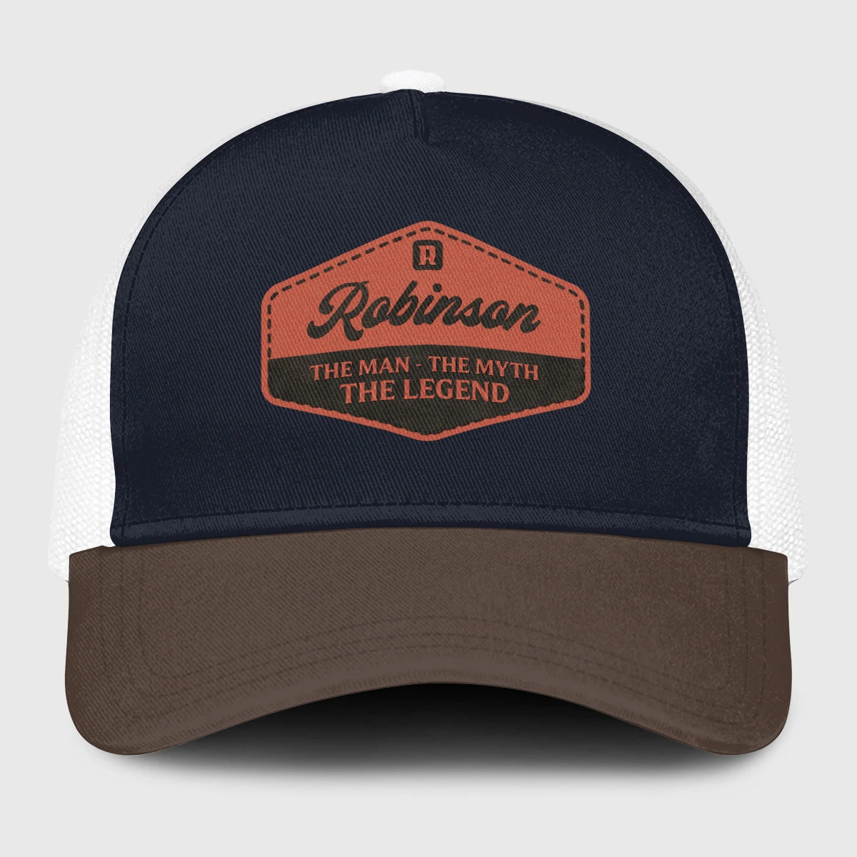 The Man The Myth The Legend Navy And Brown Mesh Cap ROBINSON 13K1 C188PF