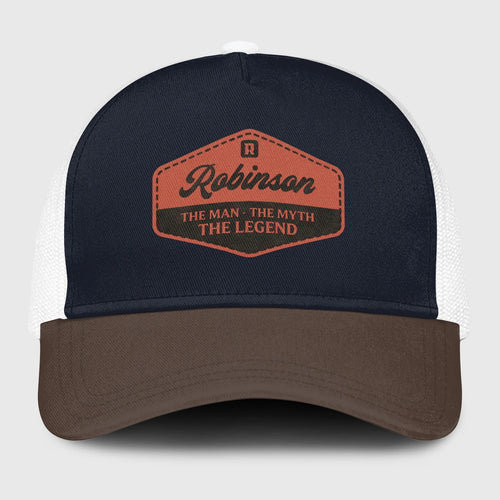 The Man The Myth The Legend Navy And Brown Mesh Cap ROBINSON 13K1 C188PF