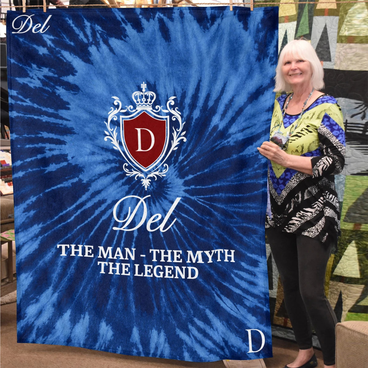 The Man The Myth The Legend Blue Waves Fleece Blanket DEL 13K1 BK11