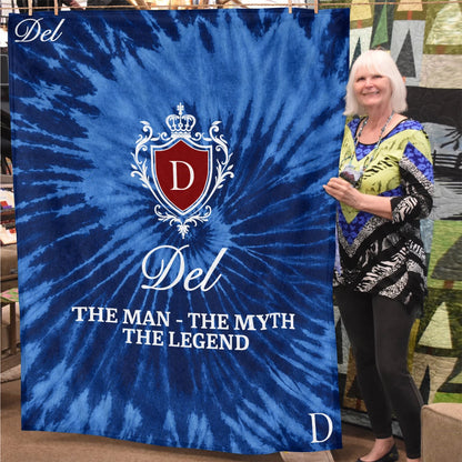The Man The Myth The Legend Blue Waves Fleece Blanket DEL 13K1 BK11