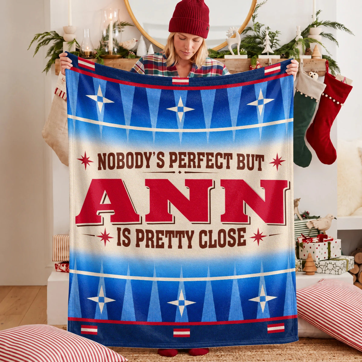 Nobody's Perfect But Your Name Is Close Native American Fleece Blanket ANN 13K1 BK57
