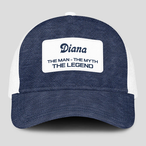 The Man The Myth The Legend Blue Denim Mesh Cap DIANA 13K1 C194PF