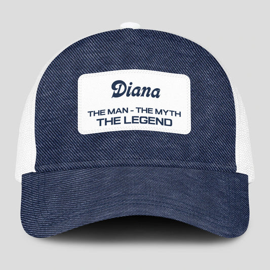 The Man The Myth The Legend Blue Denim Mesh Cap DIANA 13K1 C194PF