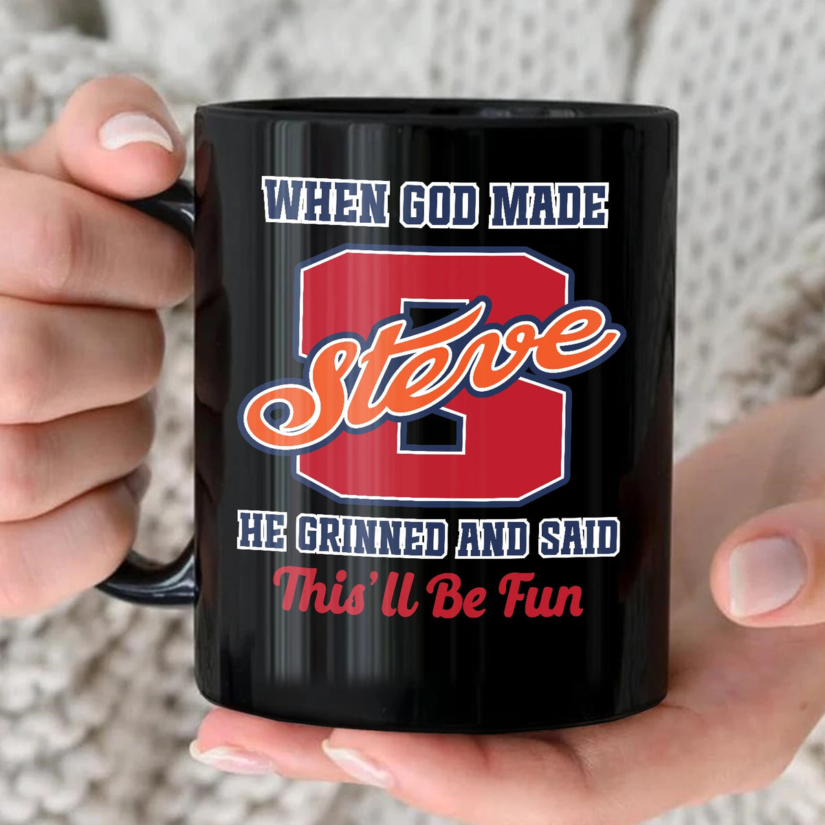 When God Made Your Name Personalized Baseball Mug STEVE 13K1 MG07