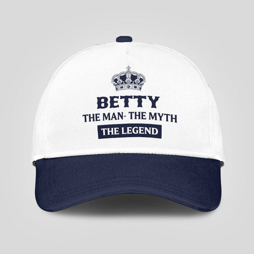 The Man The Myth The Legend King Crown Blue And White Cap BETTY 13K1 C147PF