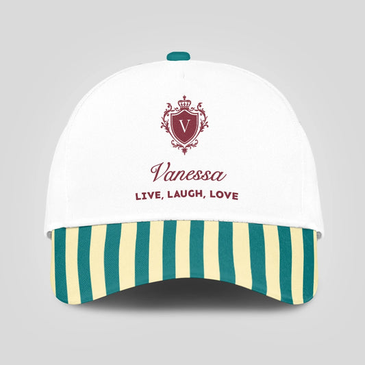 Live Laugh Love Green And Yellow Royal Cap VANESSA 13K1 C122PF