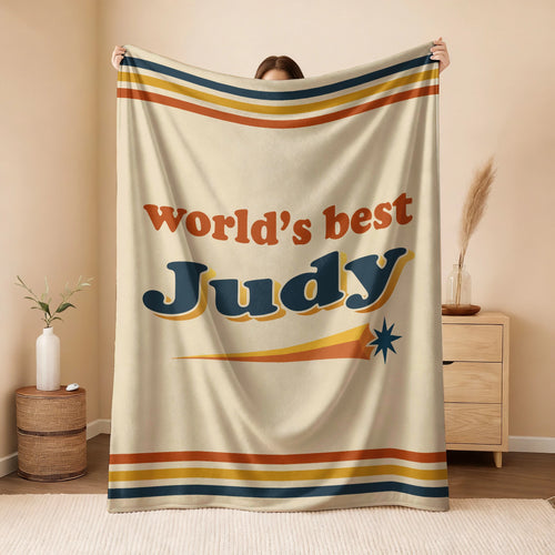 World's Best Your Name Retro Fleece Blanket JUDY 13K1 BK64