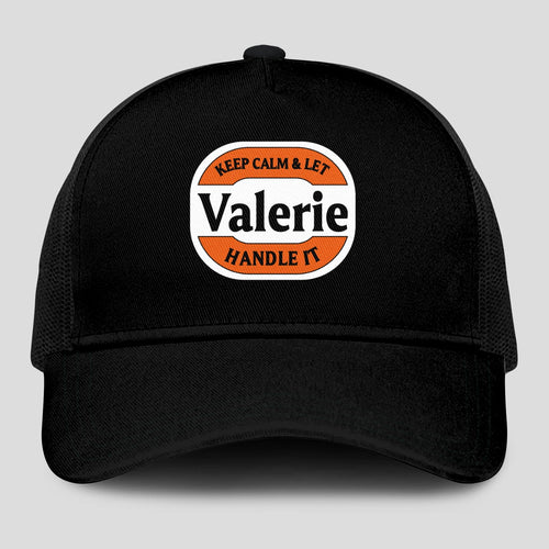 Keep Calm & Let Your Name Handle It Black Mesh Cap VALERIE 13K1 C199PF