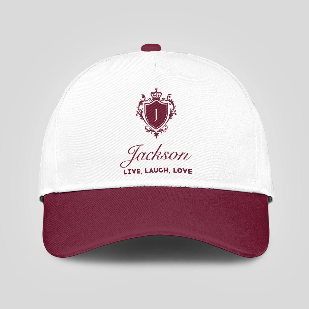 Live Laugh Love Elegant Burgundy And White Cap JACKSON 13K1 C88PF