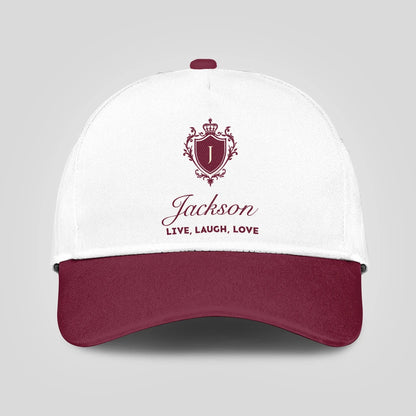 Live Laugh Love Elegant Burgundy And White Cap JACKSON 13K1 C88PF