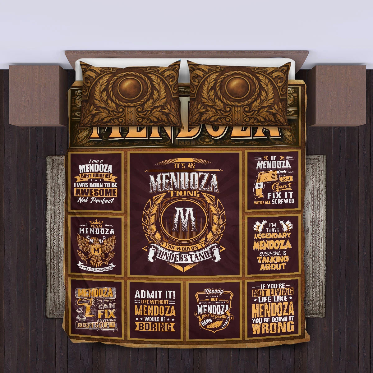 MENDOZA Limited Edition Personalized Bedding Set 13K1-BS3