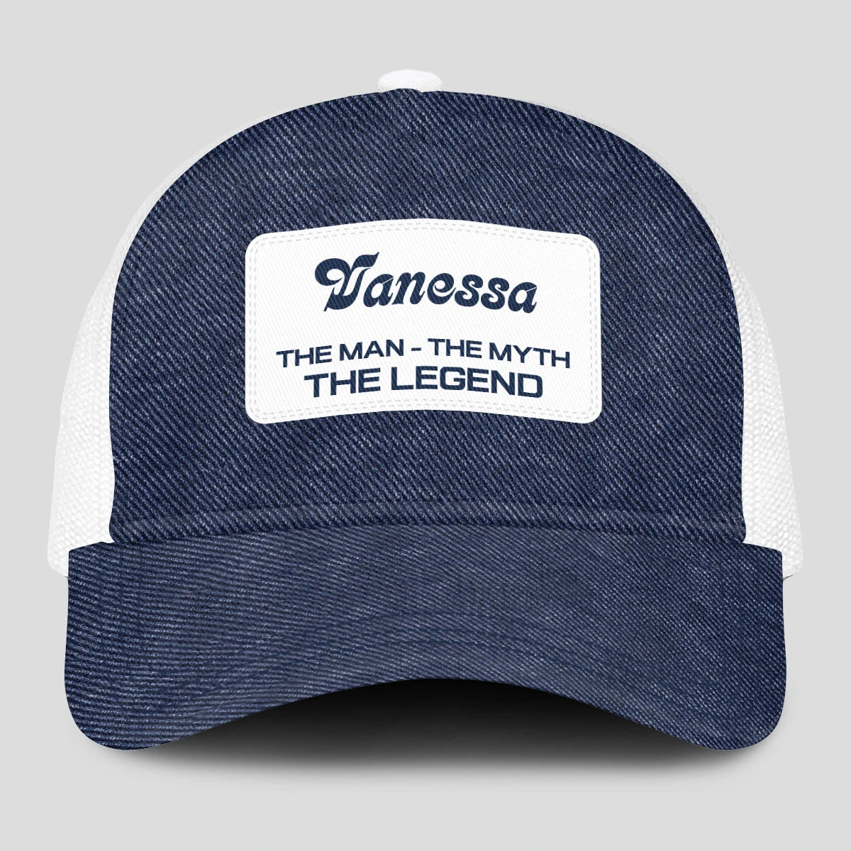 The Man The Myth The Legend Blue Denim Mesh Cap VANESSA 13K1 C194PF