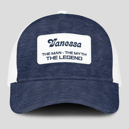 The Man The Myth The Legend Blue Denim Mesh Cap VANESSA 13K1 C194PF