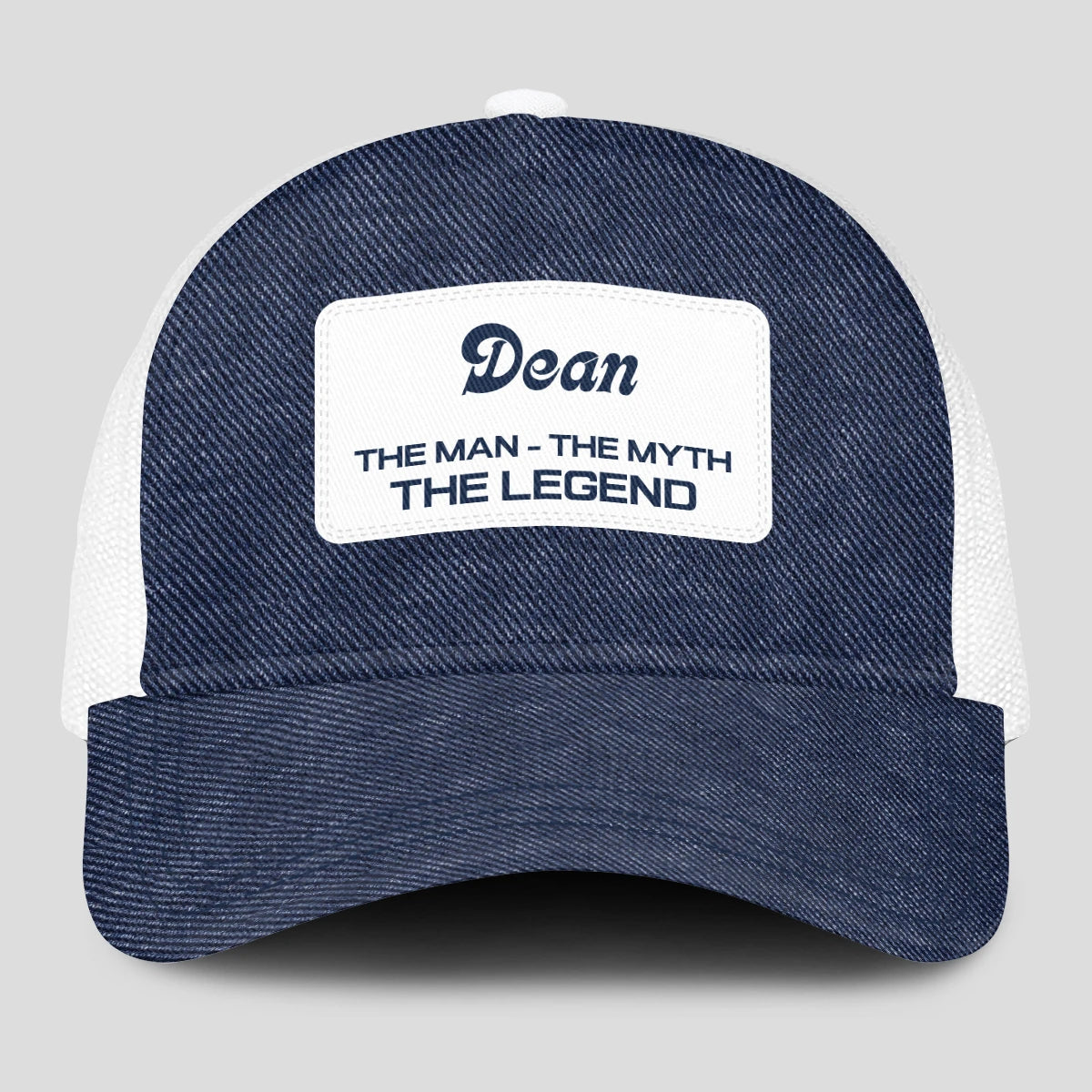 The Man The Myth The Legend Blue Denim Mesh Cap DEAN 13K1 C194PF