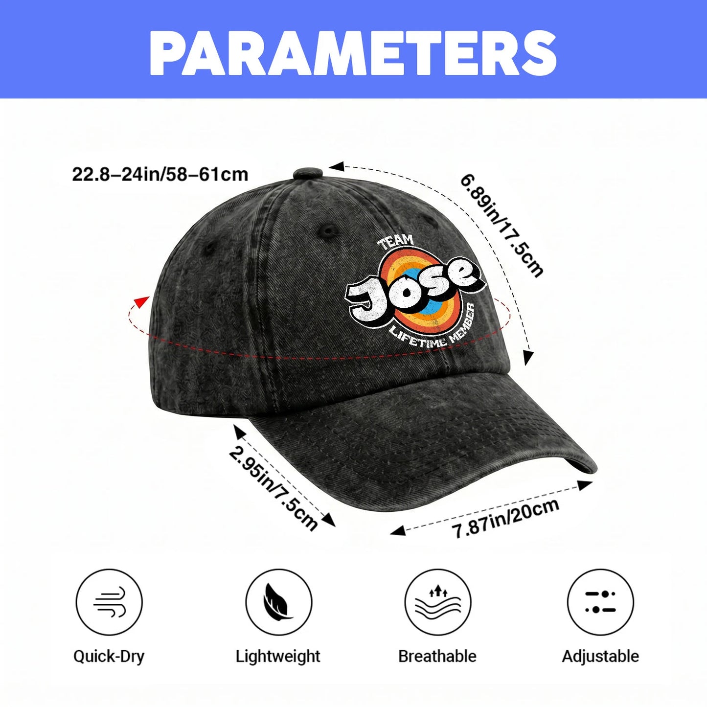 Team Your Name Lifetime Member Logo Cap JOSE 13K1 C66PF