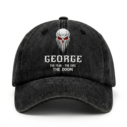 Your Name The Fear The Fate The Doom Skull Washed Cap GEORGE 13K1 C98PF